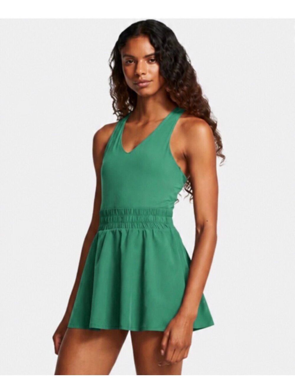 Under Armour Vanish Dress Womens Small Green Athletic Tennis Built In Shorts NWT